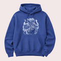 Flo Blue Geometric Dragon Hoodie | Unisex Graphic Fantasy Sweatshirt