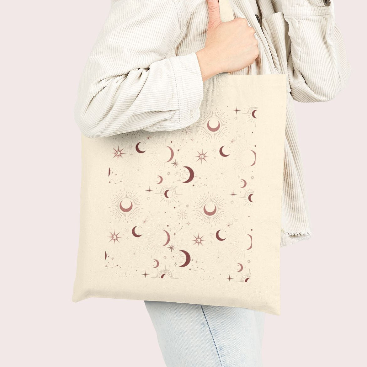 Celestial Whispers Cream Tote Bag
