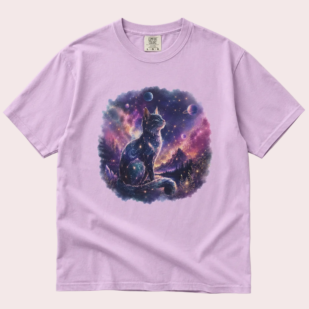Celestial Cat T-Shirt | Minimal Tee
