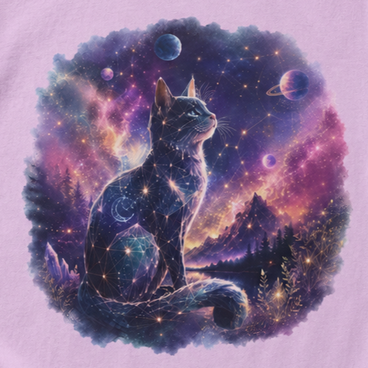 Celestial Cat T-Shirt | Minimal Tee