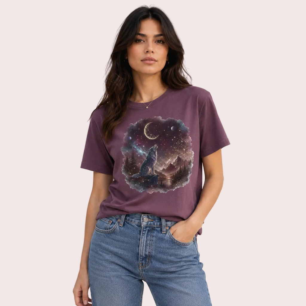 Moonlit Wolf T-Shirt | Minimal Tee