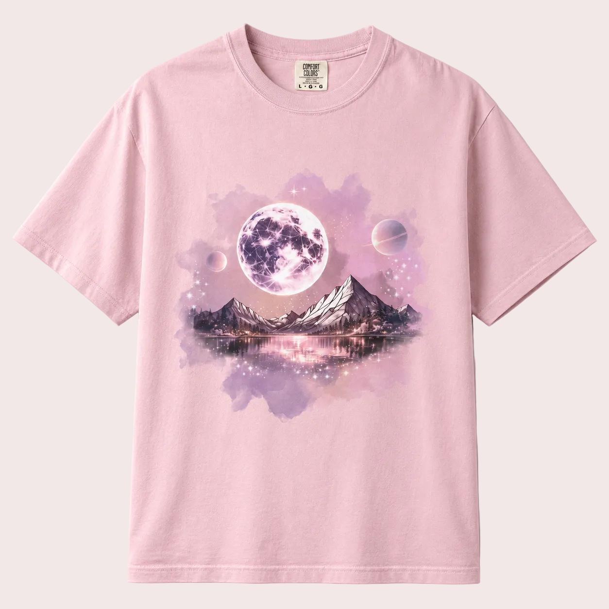 Pink Moon Reflections T-Shirt | Minimal Tee