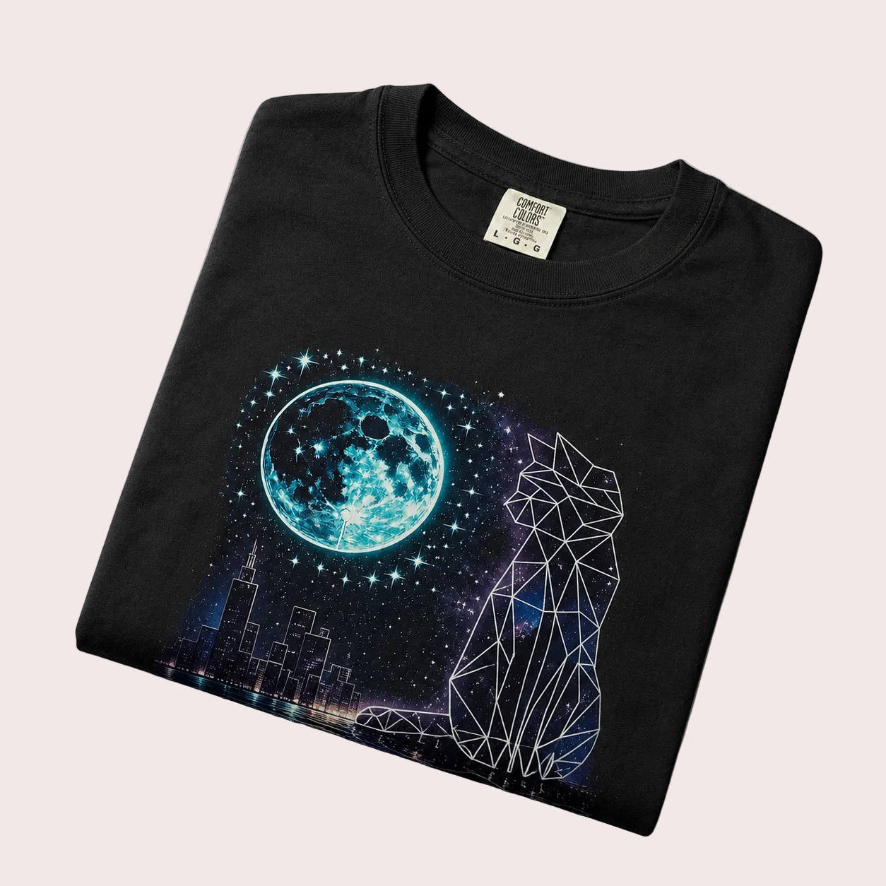Geometric Moon Cat Unisex T-Shirt