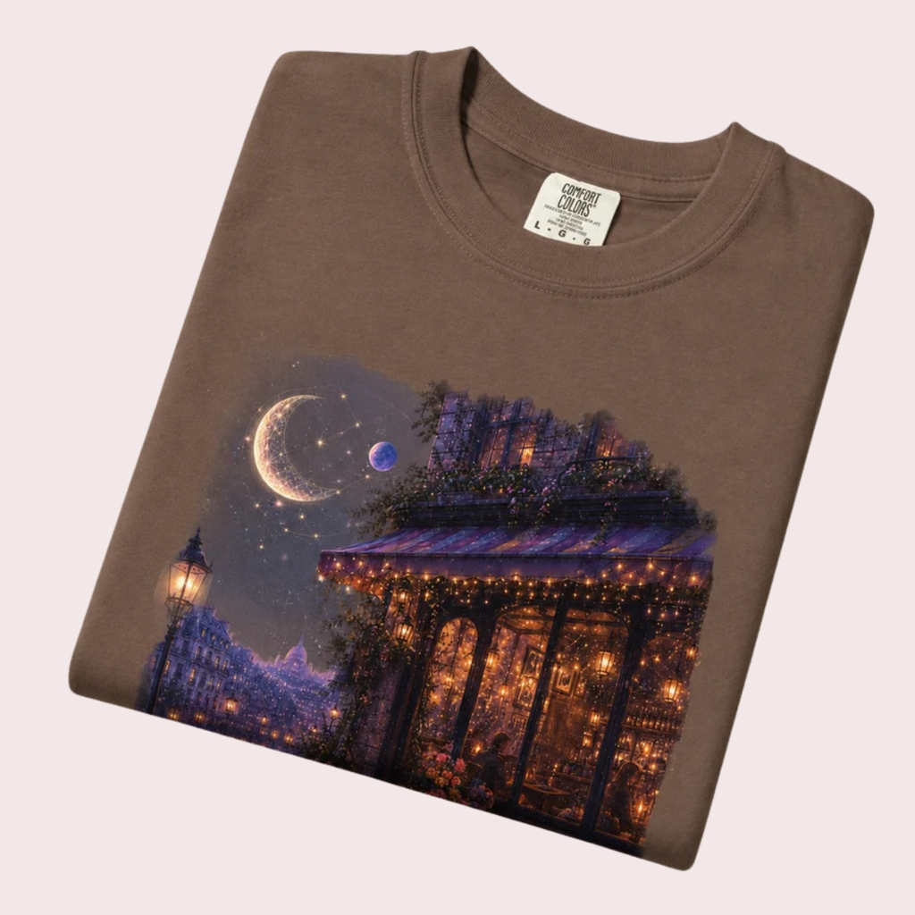 Moonlit Café T-Shirt | Minimal Tee