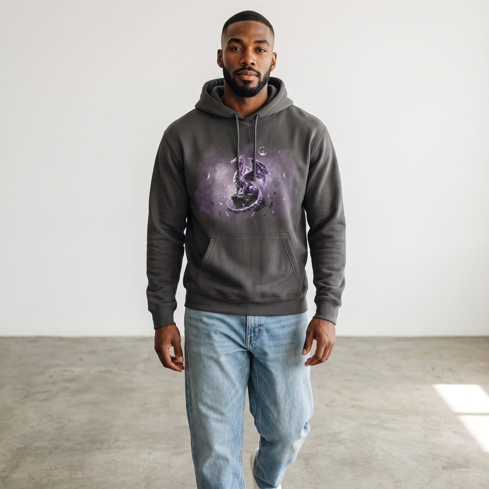 Pepper Geometric Dragon Hoodie | Unisex Fantasy Graphic Sweatshirt