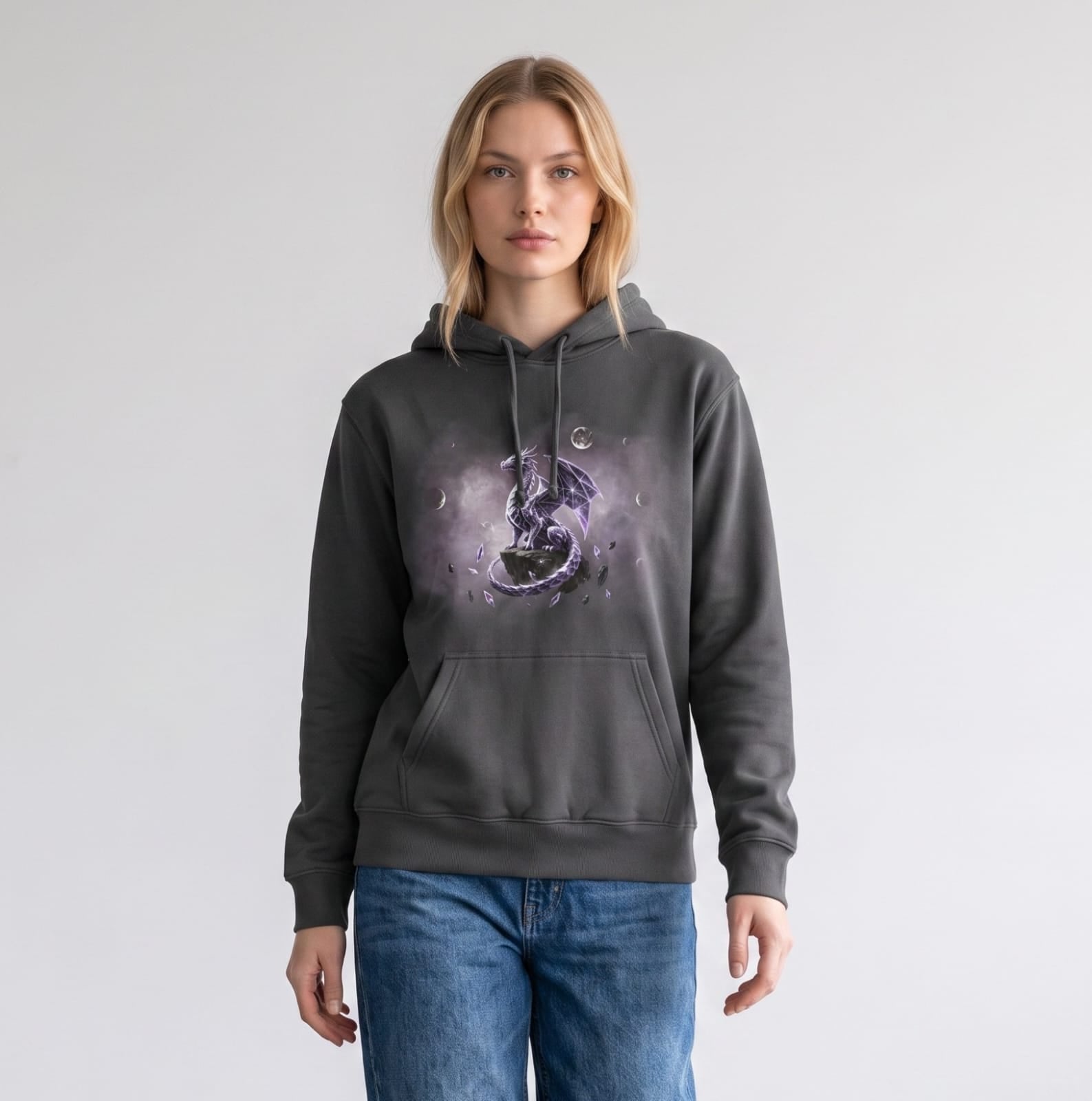 Pepper Geometric Dragon Hoodie | Unisex Fantasy Graphic Sweatshirt